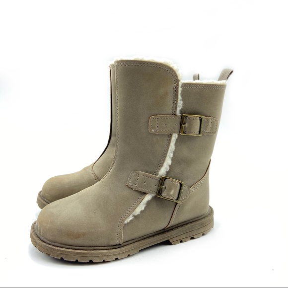 Osh Kosh Taupe Suede Look Faux Fur lined Boots - Picture 3 of 7